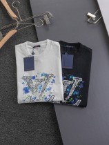 Louis Vuitton Classic Clover Logo Printed Short Sleeve Unisex Casual Versatile T-shirt