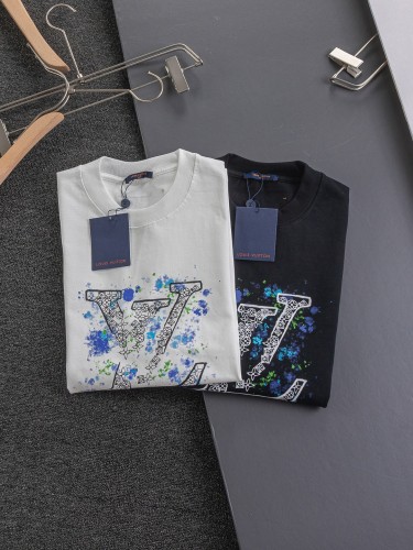 Louis Vuitton Classic Clover Logo Printed Short Sleeve Unisex Casual Versatile T-shirt