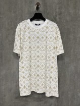 Louis Vuitton New Full Logo Round Neck T-shirt Couple Casual Loose Short Sleeve