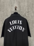 Louis Vuitton Classic Letter Embroidered Open Collar Single Row Short Sleeve Shirt