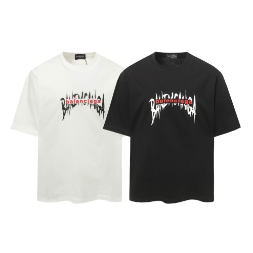 Balenciaga Personalized Color Contrast Logo Printed T-shirt Couple Casual Short Sleeve
