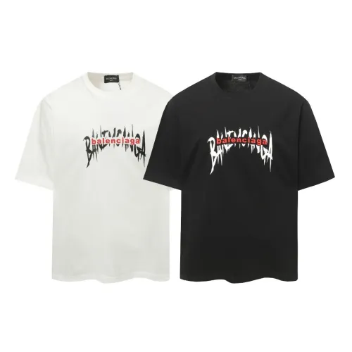 Balenciaga Personalized Color Contrast Logo Printed T-shirt Couple Casual Short Sleeve