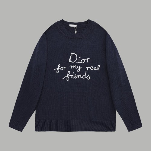 Dior New Fashion Logo Jacquard Round Neck Wool Sweater