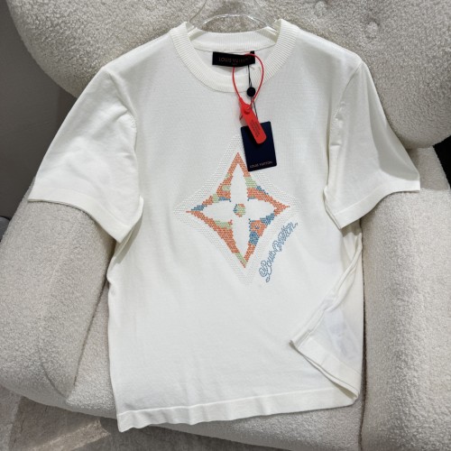 Louis Vuitton New Fashion Clover Hot Diamond Knitted Short Sleeve