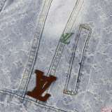 Louis Vuitton New Classic Embroidered Logo Washed Denim Coat