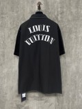 Louis Vuitton Classic Letter Embroidered Open Collar Single Row Short Sleeve Shirt