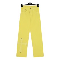 Chrome Hearts Fashion Leather Cross Dopamine Jeans
