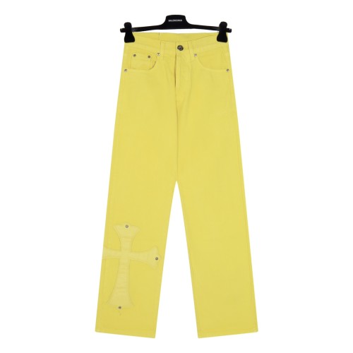Chrome Hearts Fashion Leather Cross Dopamine Jeans