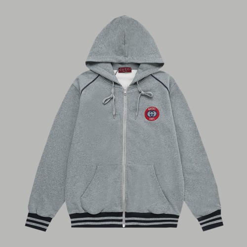 Gucci New Classic Embroidered Logo Hooded Zipper Coat Set