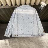 Louis Vuitton New Classic Embroidered Logo Washed Denim Coat