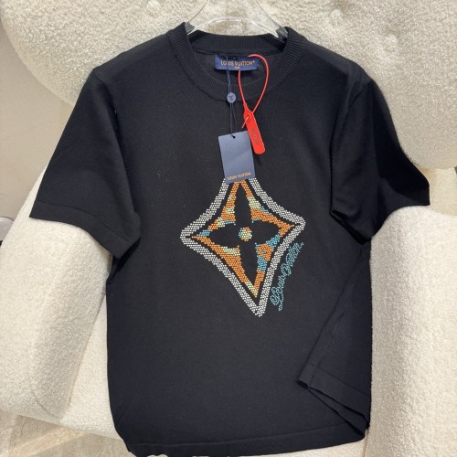 Louis Vuitton New Fashion Clover Hot Diamond Knitted Short Sleeve