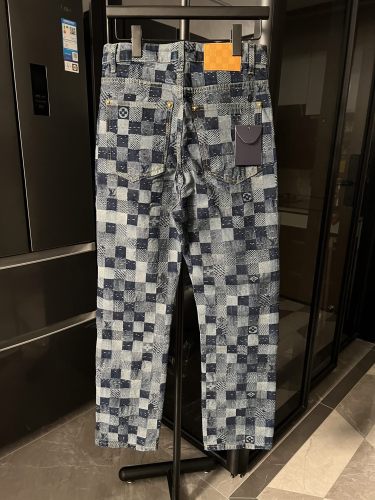 Louis Vuitton New Fashion Jacquard Plaid Jeans