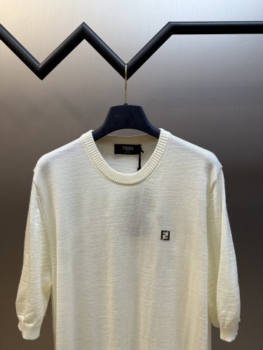 Fendi New Hardware Double F Logo Knitted Short Sleeve