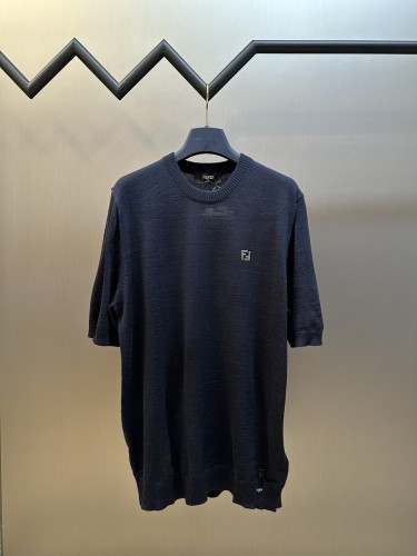 Fendi New Hardware Double F Logo Knitted Short Sleeve