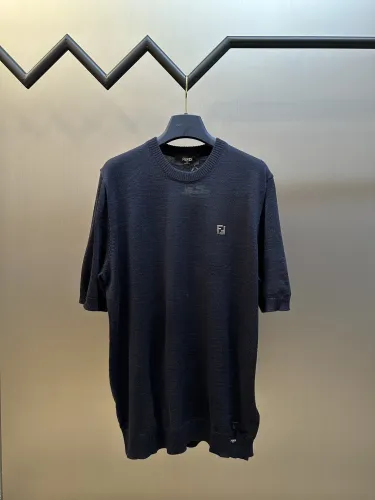 Fendi New Hardware Double F Logo Knitted Short Sleeve