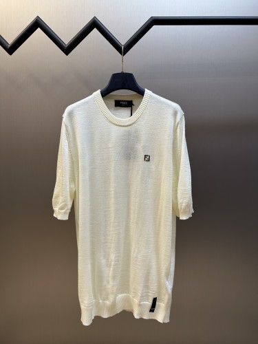 Fendi New Hardware Double F Logo Knitted Short Sleeve