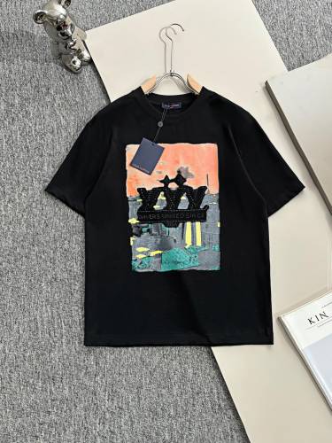Louis Vuitton New Personalized Logo Hot Diamond Print Versatile Short Sleeve T-shirt