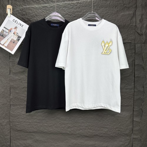 Louis Vuitton Classic Foam LogoT T-shirt Couple Casual Cotton Short Sleeve