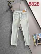 Louis Vuitton New Couple Versatile Slim Washed Jeans Pants