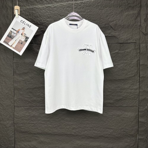 Louis Vuitton New Embroidered Sanskrit T-shirt Couple Casual Cotton Short Sleeve