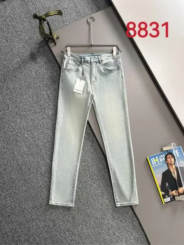 Givenchy New Couple Versatile Slim Washed Jeans Pants