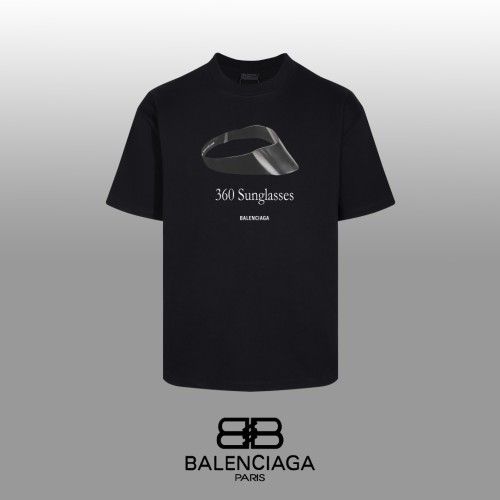 Balenciaga Classic Sunglasses Printed Short Sleeve Unisex Casual Round Neck T-shirt