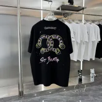 Chrome Hearts Classic Hand Drawn Printed Short Sleeve Couple Casual Round Neck T-shirt