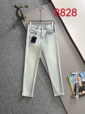 Louis Vuitton New Couple Versatile Slim Washed Jeans Pants