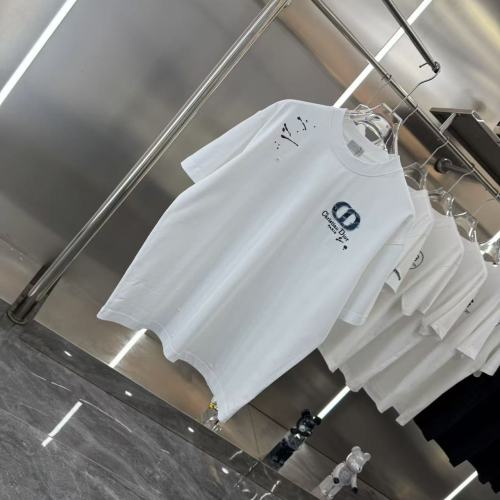 Dior New Fashion Patch Embroidered Round Neck Short Sleeve T-shirt