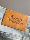 Louis Vuitton New Couple Versatile Slim Washed Jeans Pants