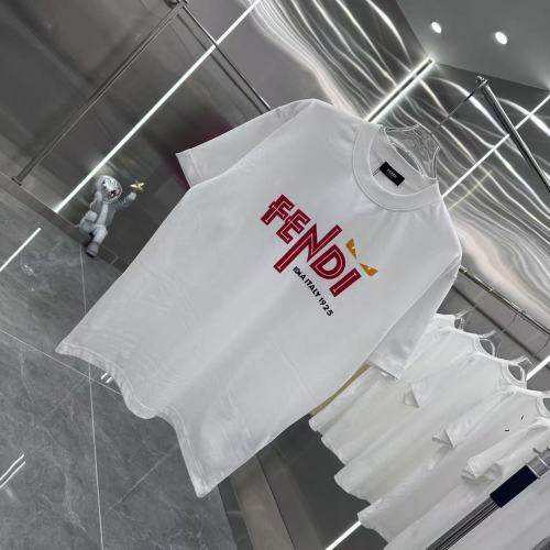 Fendi Classic 5D Logo Printed Short Sleeve Couple's Casual Versatile T-shirt