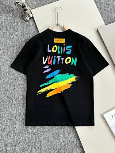 Louis Vuitton New Color Logo Printed Versatile Short Sleeve T-shirt