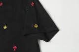 Chrome Hearts New Embroidered Logo Washed Out Short Sleeve T-shirt