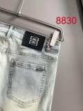 Givenchy New Couple Versatile Slim Washed Jeans Pants
