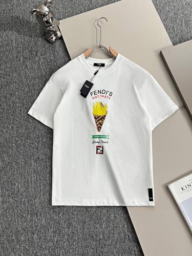 Fendi New Fashion Logo Embroidered Versatile Short Sleeve T-shirt