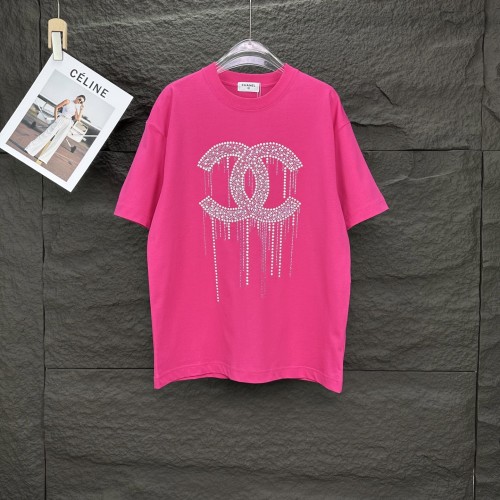 Chanel New Heavy Industries Hot Diamond Logo T-shirt Couple Casual Cotton Short Sleeve
