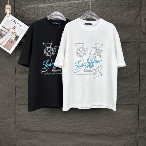 Louis Vuitton New Personalized Logo Printed T-shirt Couple Casual Cotton Short Sleeve