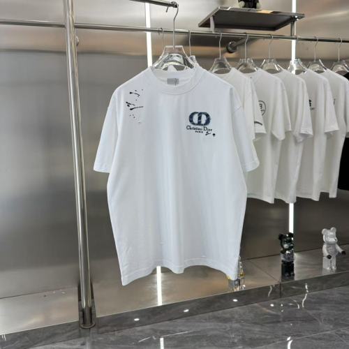Dior New Fashion Patch Embroidered Round Neck Short Sleeve T-shirt