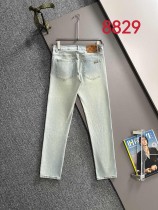 Louis Vuitton New Couple Versatile Slim Washed Jeans Pants