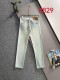 Louis Vuitton New Couple Versatile Slim Washed Jeans Pants