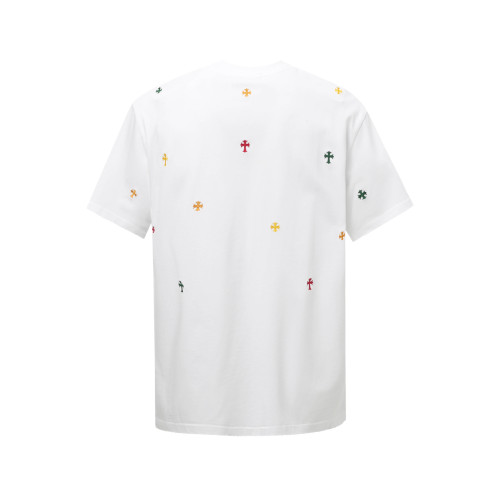 Chrome Hearts New Embroidered Logo Washed Out Short Sleeve T-shirt