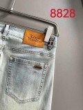 Louis Vuitton New Couple Versatile Slim Washed Jeans Pants