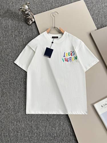 Louis Vuitton New Color Logo Printed Versatile Short Sleeve T-shirt