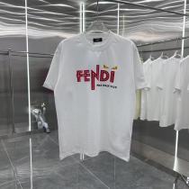 Fendi Classic 5D Logo Printed Short Sleeve Couple's Casual Versatile T-shirt