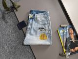 Louis Vuitton New Unisex Personalized Printed Casual Washed Denim Shorts