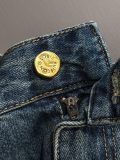 Louis Vuitton New Unisex Classic Distressed Washed Denim Shorts