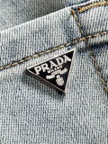 Prada New Versatile Slim Washed Jeans Pants