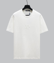 Louis Vuitton New 3D Embroidered Logo Short Sleeve Casual Versatile T-shirt