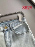 Louis Vuitton New Couple Versatile Slim Washed Jeans Pants