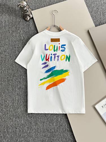 Louis Vuitton New Color Logo Printed Versatile Short Sleeve T-shirt